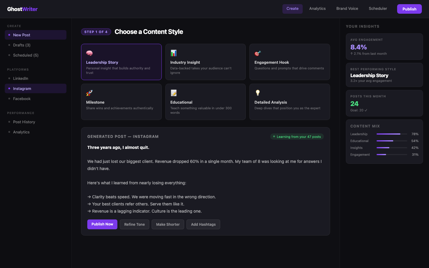 GhostWriter — Content Studio