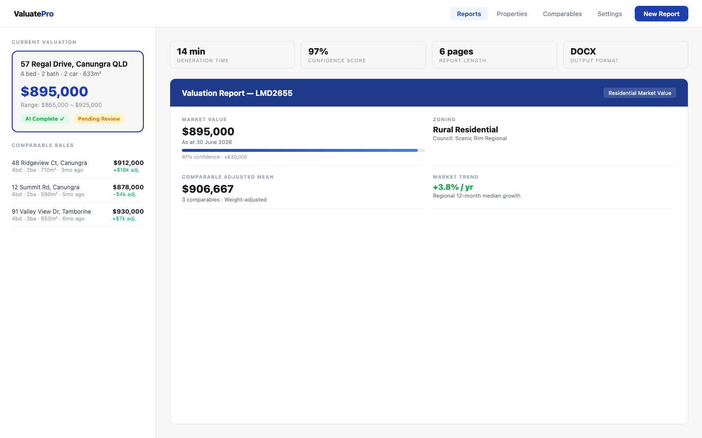 Valuate Pro — Valuation Engine